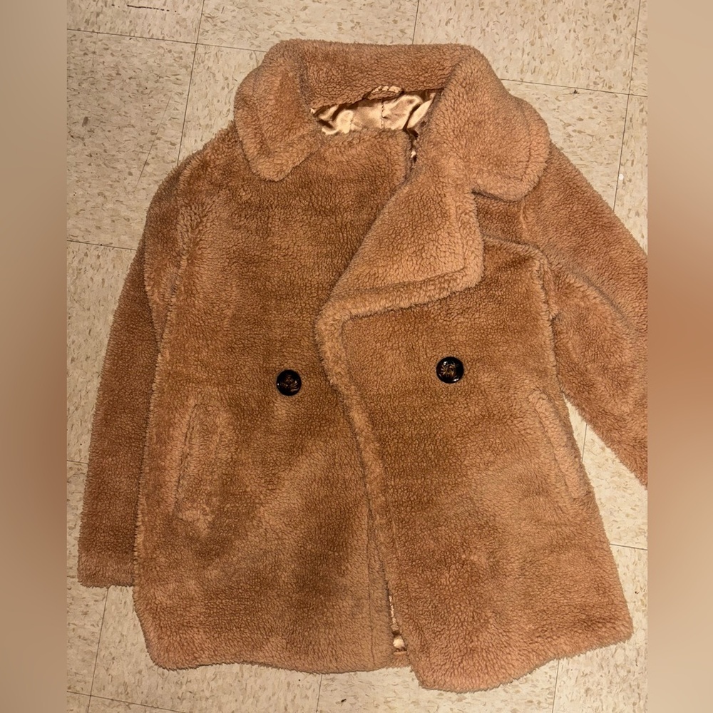 Oversized fuzzy coat